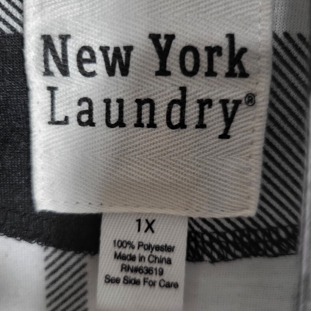 New York Laundry black and whtie checked cardigan women's 1X  #2082 - Picture 5 of 7